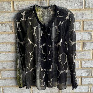 Elie Tahari Long Sleeve Silk Blouse Women's Size S.